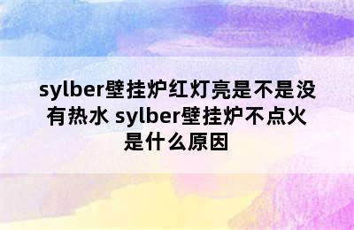 sylber壁挂炉红灯亮是不是没有热水 sylber壁挂炉不点火是什么原因